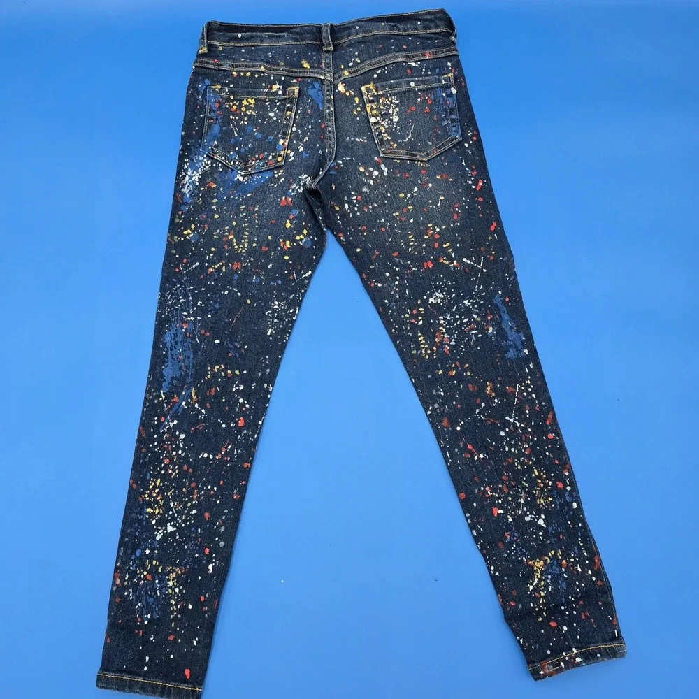 NWT Gymboree Girls Super Skinny Jeans‎ Size 7 Paint Spatter BTS Perfect